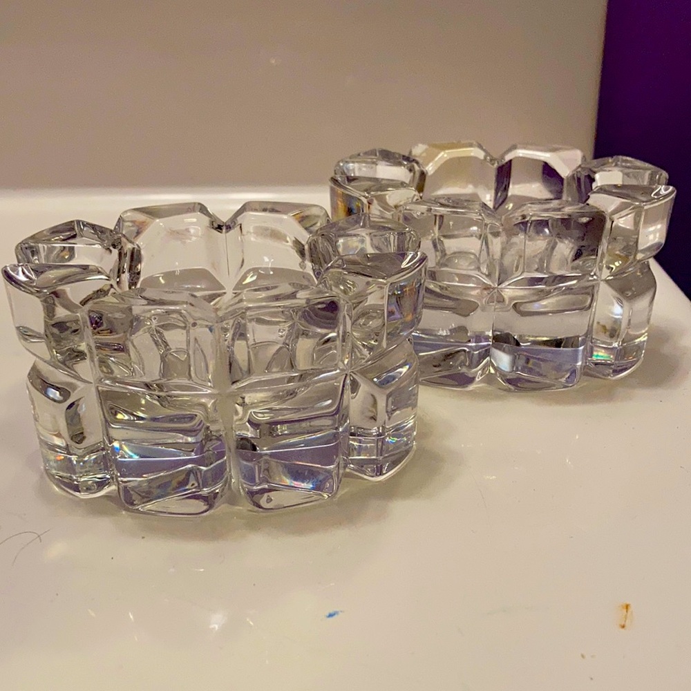 2 Crystal Candle Holders